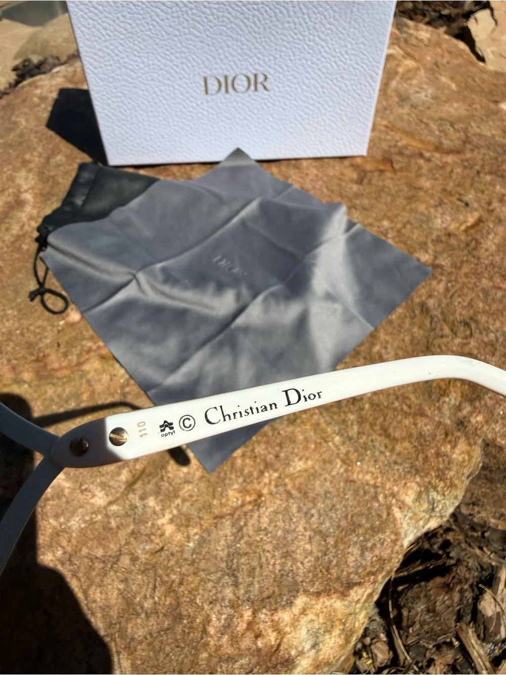 Vintage Dior oversized White Frame reader Sunglasses with Pink Gradient Lenses
